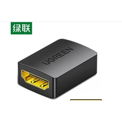 綠聯(lián)HDMI延長器轉接頭 母對母高清連接頭2.0版 HDMI線對接頭直通頭串聯(lián)延長線 黑色